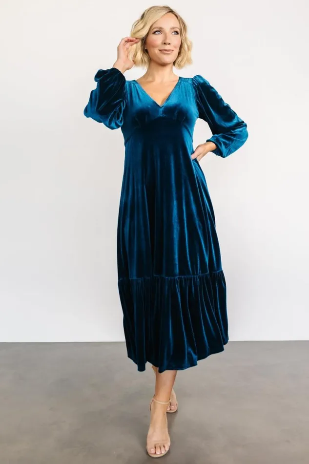 Women Erika Velvet Maxi Dress Sapphire Baltic Born The Guest Edit Women Erika Velvet Maxi Dress Sapphire Baltic Born The Guest Edit