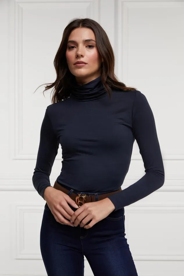 Women Essential Roll Neck Ink Navy Holland Cooper Tops