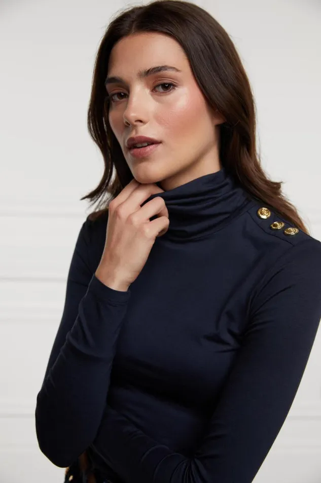 Women Essential Roll Neck Ink Navy Holland Cooper Tops Women Essential Roll Neck Ink Navy Holland Cooper Tops