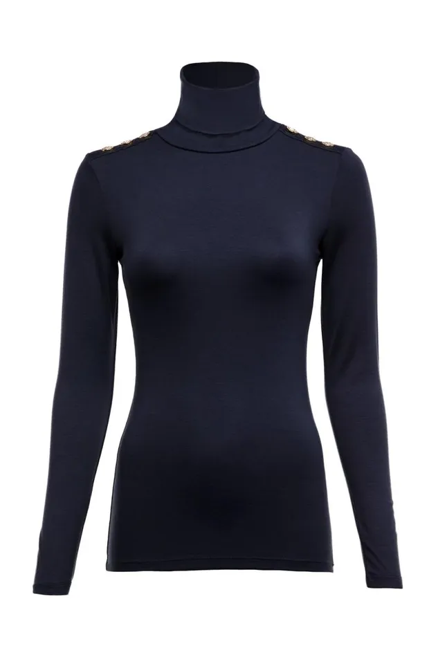 Women Essential Roll Neck Ink Navy Holland Cooper Tops Women Essential Roll Neck Ink Navy Holland Cooper Tops