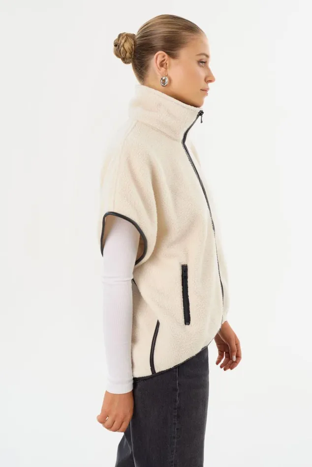 Women EUDORA Polar Fleece Vest Ivory LAMARQUE Tops Women EUDORA Polar Fleece Vest Ivory LAMARQUE Tops