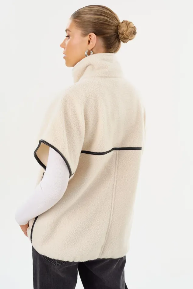 Women EUDORA Polar Fleece Vest Ivory LAMARQUE Tops Women EUDORA Polar Fleece Vest Ivory LAMARQUE Tops