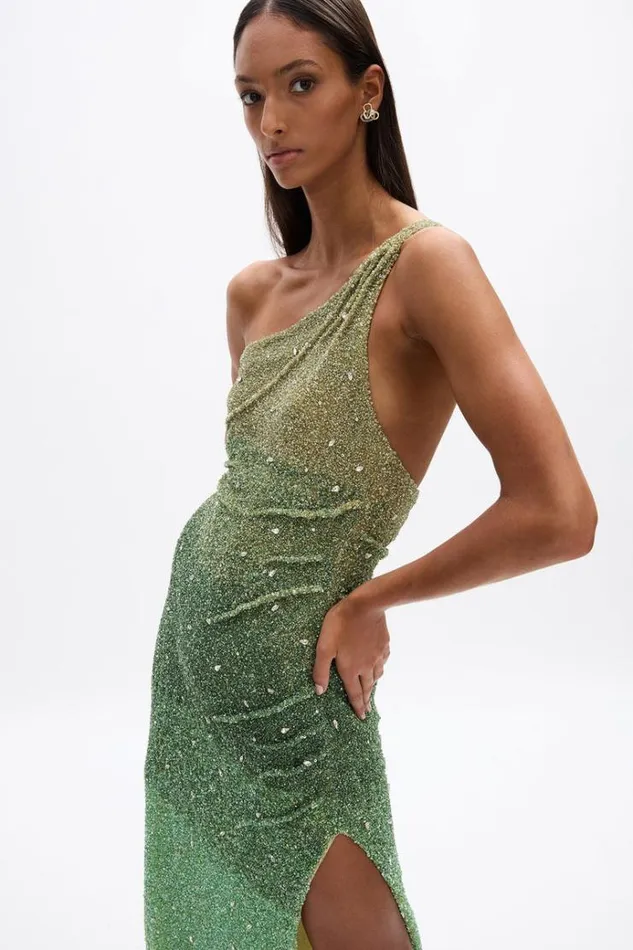 Women Evening Dresses Rachel Gilbert Kaito Gown Green Ombre