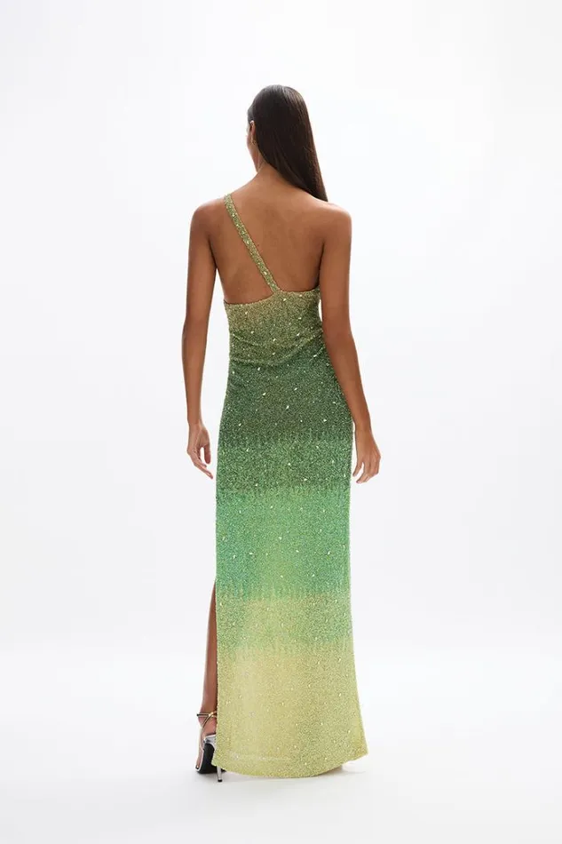 Women Evening Dresses Rachel Gilbert Kaito Gown Green Ombre