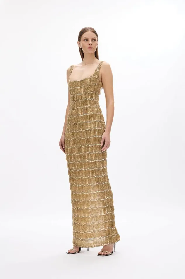 Women Evening Dresses Rachel Gilbert Sadie Gown In Gold