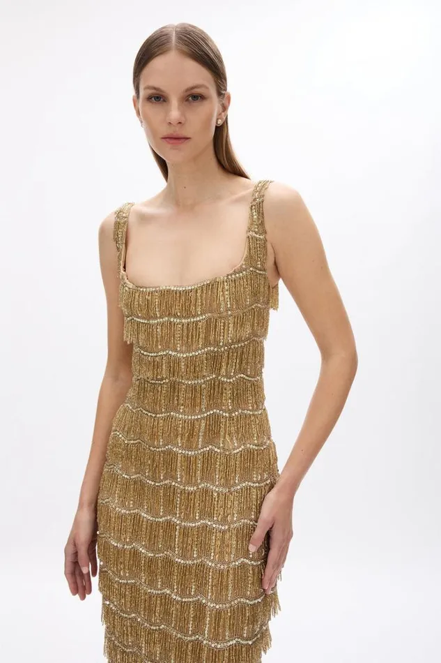 Women Evening Dresses Rachel Gilbert Sadie Gown In Gold
