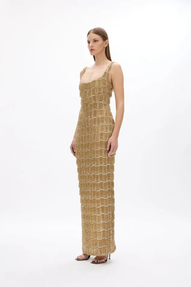 Women Evening Dresses Rachel Gilbert Sadie Gown In Gold