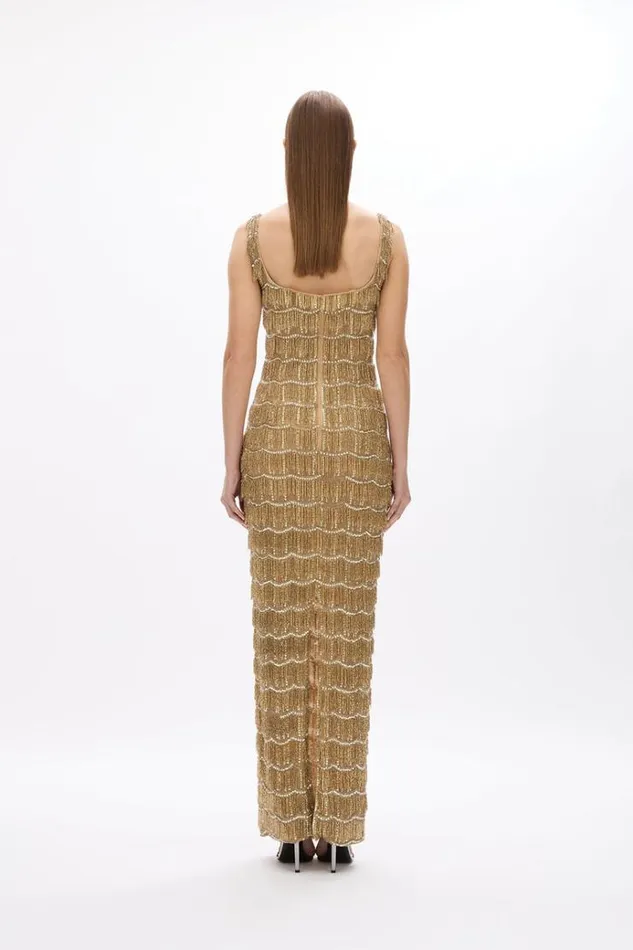 Women Evening Dresses Rachel Gilbert Sadie Gown In Gold