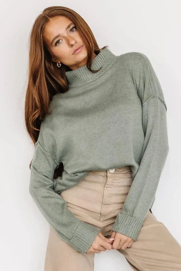 Women Evermore Knit Sweater Sage Baltic Born Sweaters