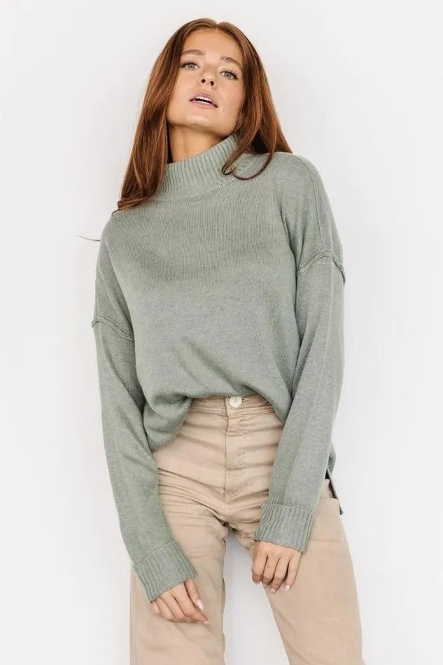 Women Evermore Knit Sweater Sage Baltic Born Sweaters