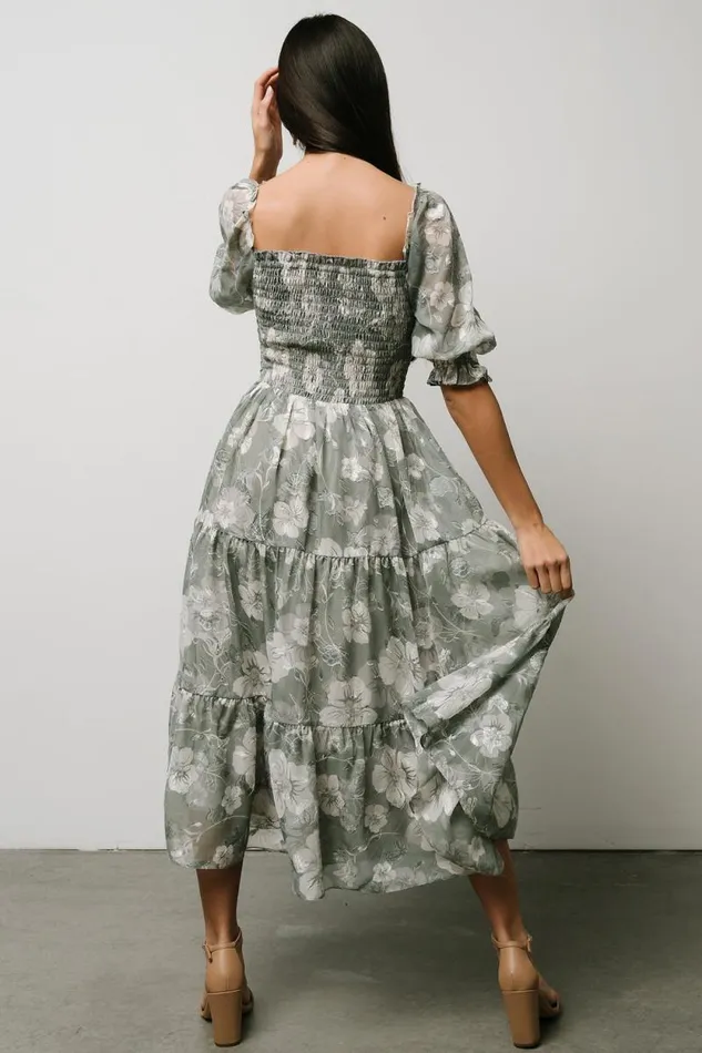 Women Fabian Jacquard Midi Dress Dusty Sage Baltic Born Midi Dresses Women Fabian Jacquard Midi Dress Dusty Sage Baltic Born Midi Dresses