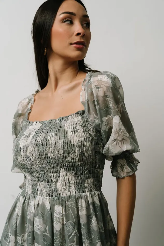 Women Fabian Jacquard Midi Dress Dusty Sage Baltic Born Midi Dresses Women Fabian Jacquard Midi Dress Dusty Sage Baltic Born Midi Dresses
