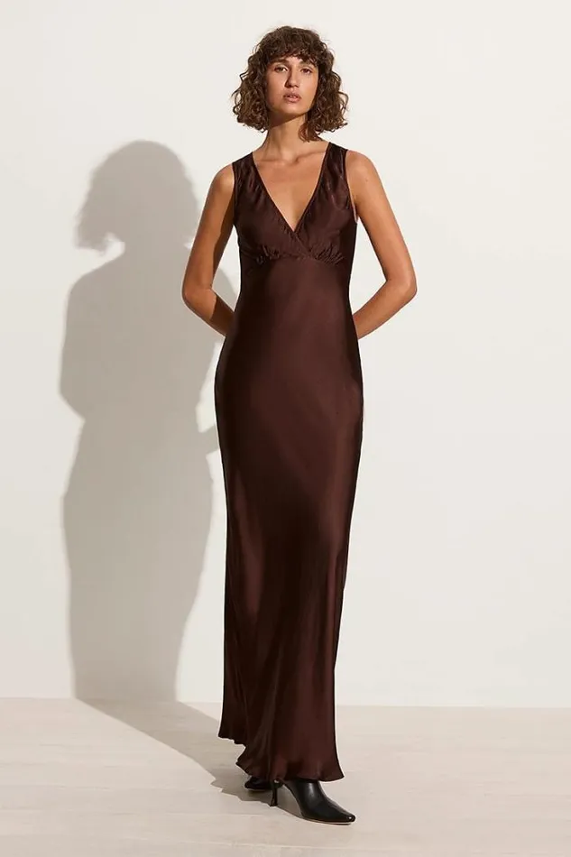 Women Faithfull The Brand Dresses Barossa Maxi Dress Dark Truffle
