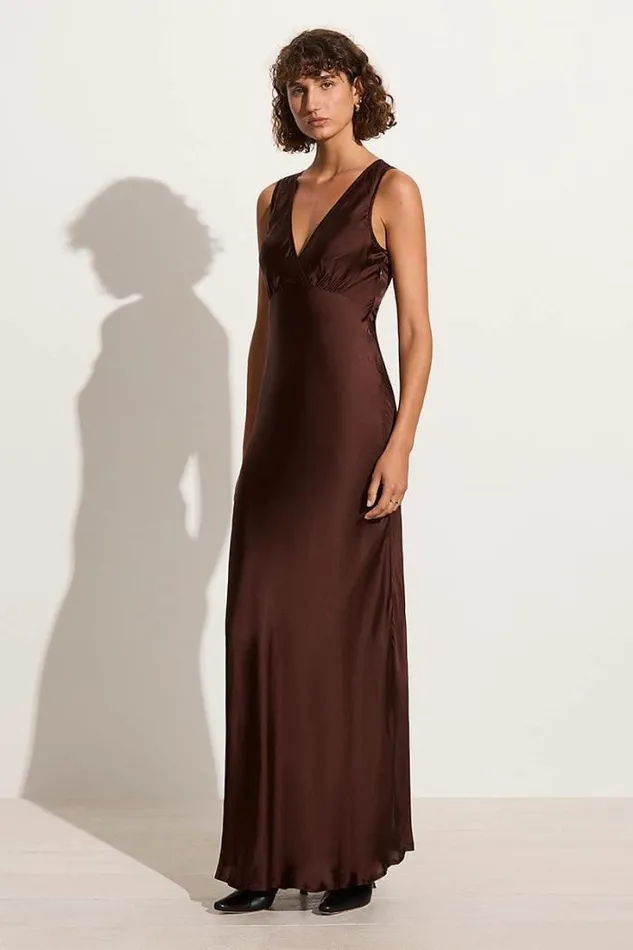 Women Faithfull The Brand Dresses Barossa Maxi Dress Dark Truffle