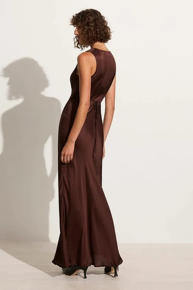 Women Faithfull The Brand Dresses Barossa Maxi Dress Dark Truffle