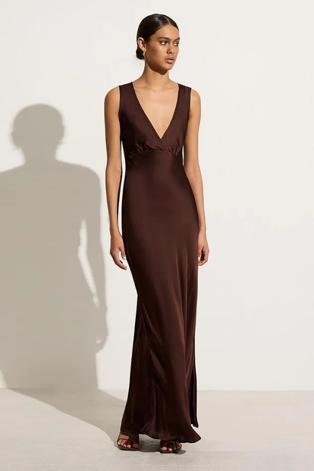 Women Faithfull The Brand Dresses Barossa Maxi Dress Dark Truffle