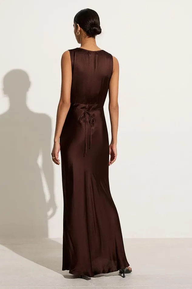 Women Faithfull The Brand Dresses Barossa Maxi Dress Dark Truffle