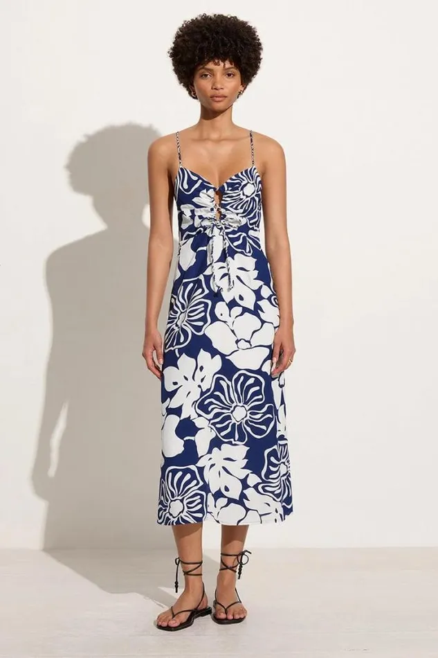 Women Faithfull The Brand Dresses Bea Midi Dress Mica Floral Navy