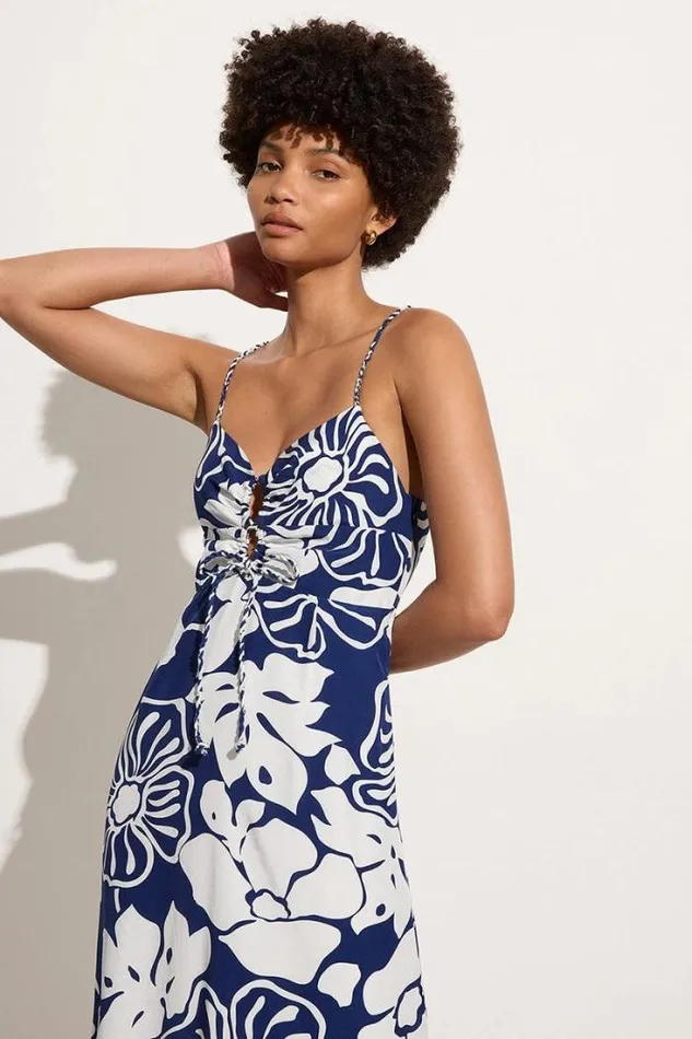 Women Faithfull The Brand Dresses Bea Midi Dress Mica Floral Navy