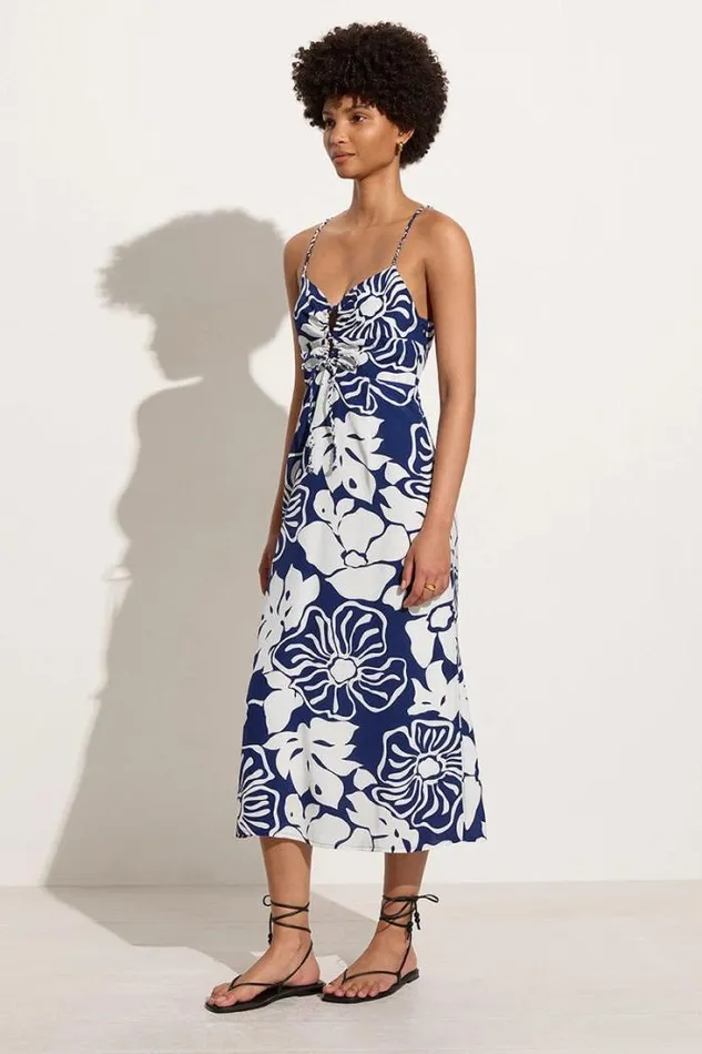 Women Faithfull The Brand Dresses Bea Midi Dress Mica Floral Navy