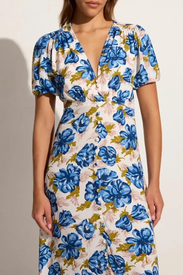 Women Faithfull The Brand Dresses Bellavista Midi Dress Isadora Floral Navy