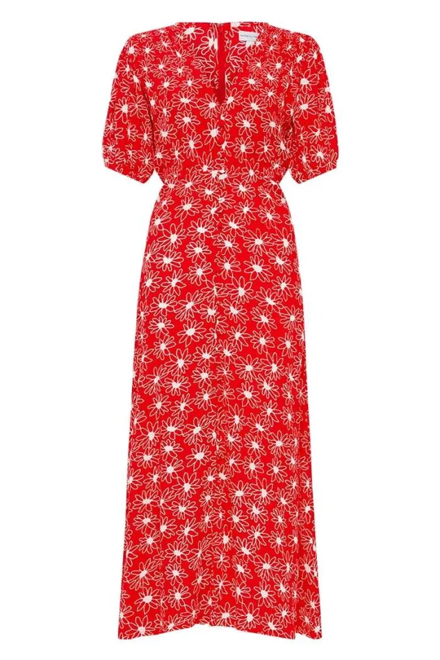 Women Faithfull The Brand Dresses Bellavista Midi Dress La Isla Floral Red Exclusive