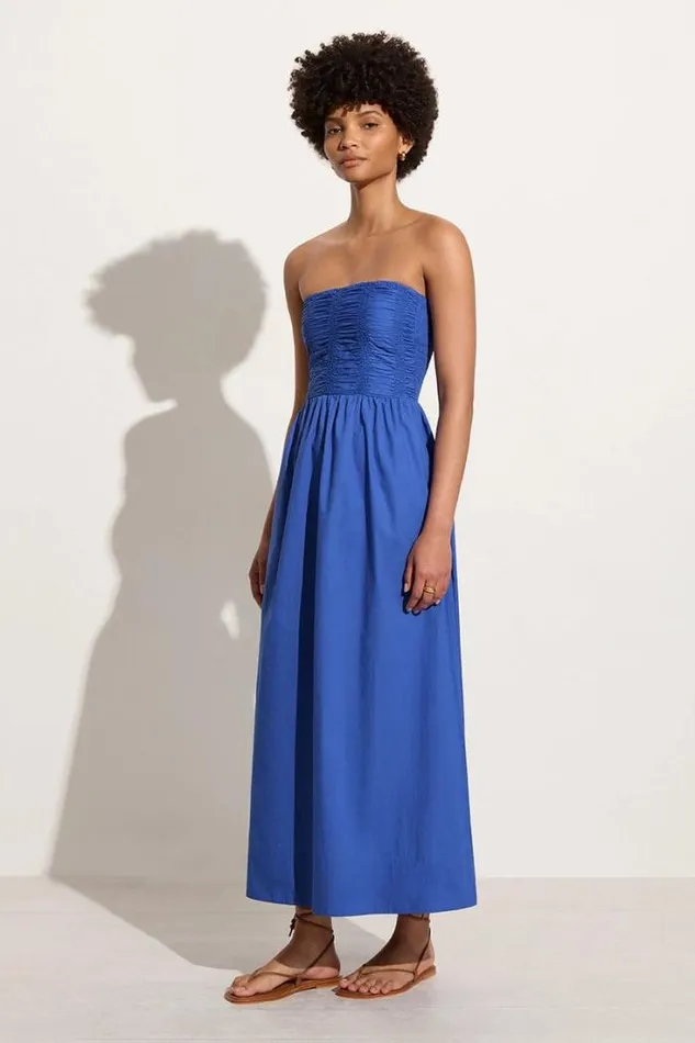 Women Faithfull The Brand Dresses Dominquez Midi Dress Glacial Blue