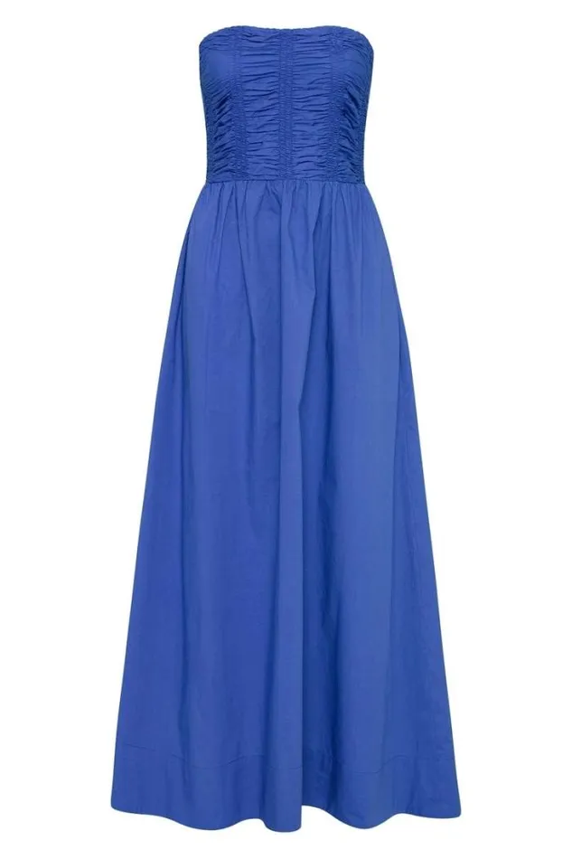 Women Faithfull The Brand Dresses Dominquez Midi Dress Glacial Blue