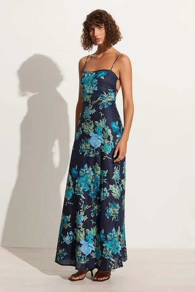 Women Faithfull The Brand Dresses Garcia Maxi Dress Escala Floral Navy