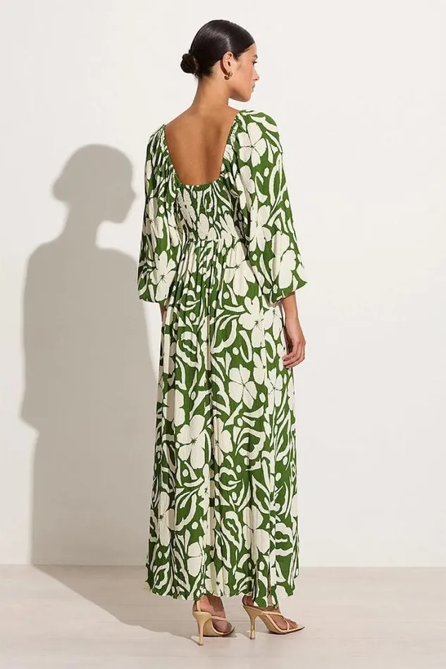 Women Faithfull The Brand Dresses Ondina Midi Dress Pavito Floral Olive 8211 Final Sale