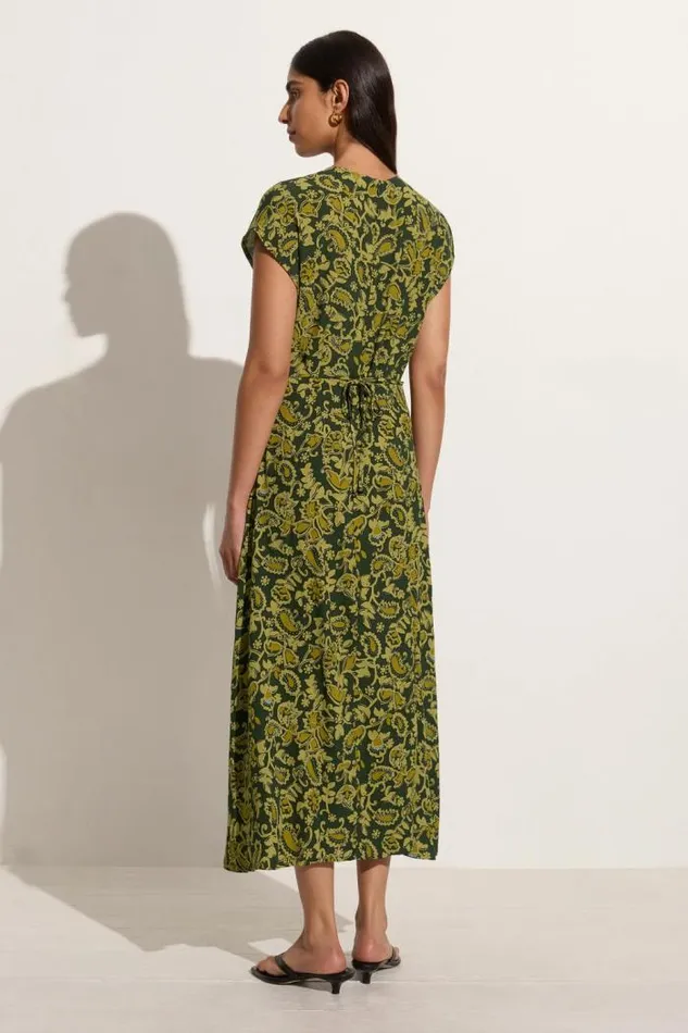 Women Faithfull The Brand Dresses Rocella Midi Dress Selcetta Paisley Green