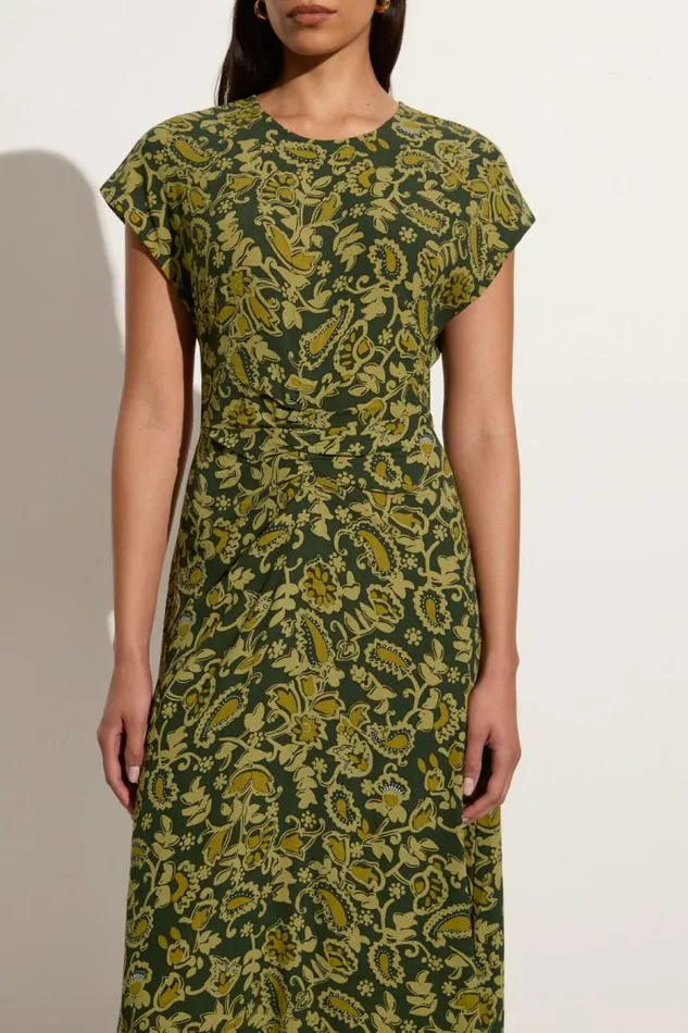 Women Faithfull The Brand Dresses Rocella Midi Dress Selcetta Paisley Green