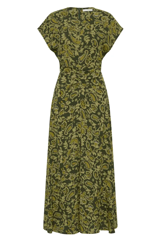 Women Faithfull The Brand Dresses Rocella Midi Dress Selcetta Paisley Green