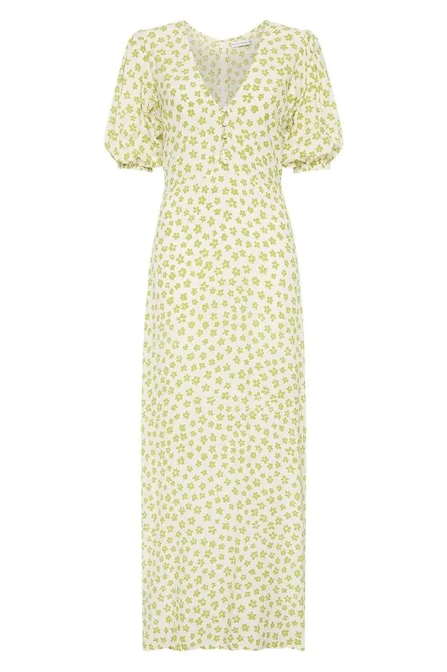 Women Faithfull The Brand Dresses Rubinetti Maxi Dress Gita Floral Green 8211 Final Sale