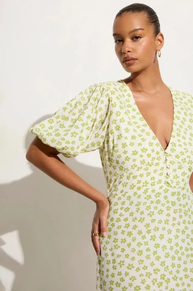 Women Faithfull The Brand Dresses Rubinetti Maxi Dress Gita Floral Green 8211 Final Sale