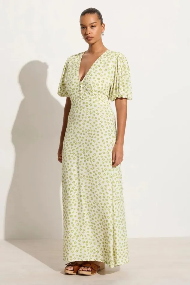 Women Faithfull The Brand Dresses Rubinetti Maxi Dress Gita Floral Green 8211 Final Sale