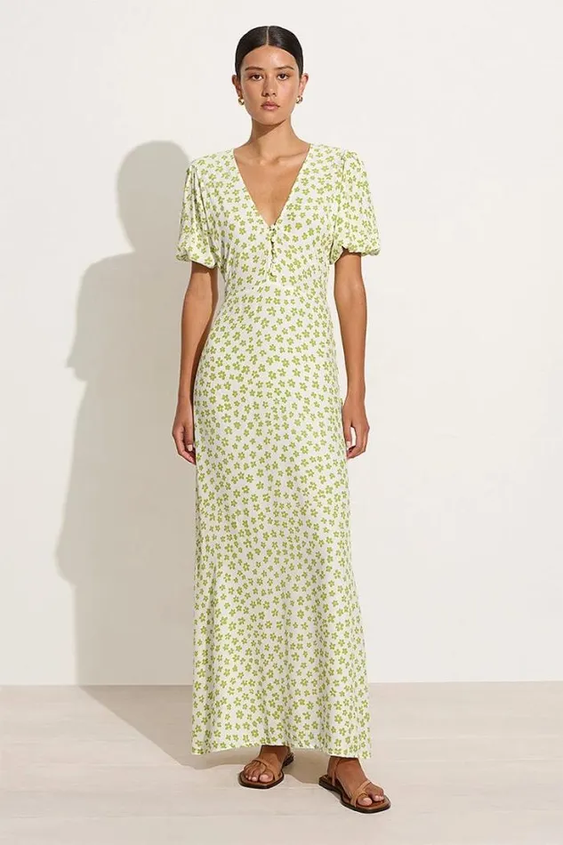 Women Faithfull The Brand Dresses Rubinetti Maxi Dress Gita Floral Green 8211 Final Sale