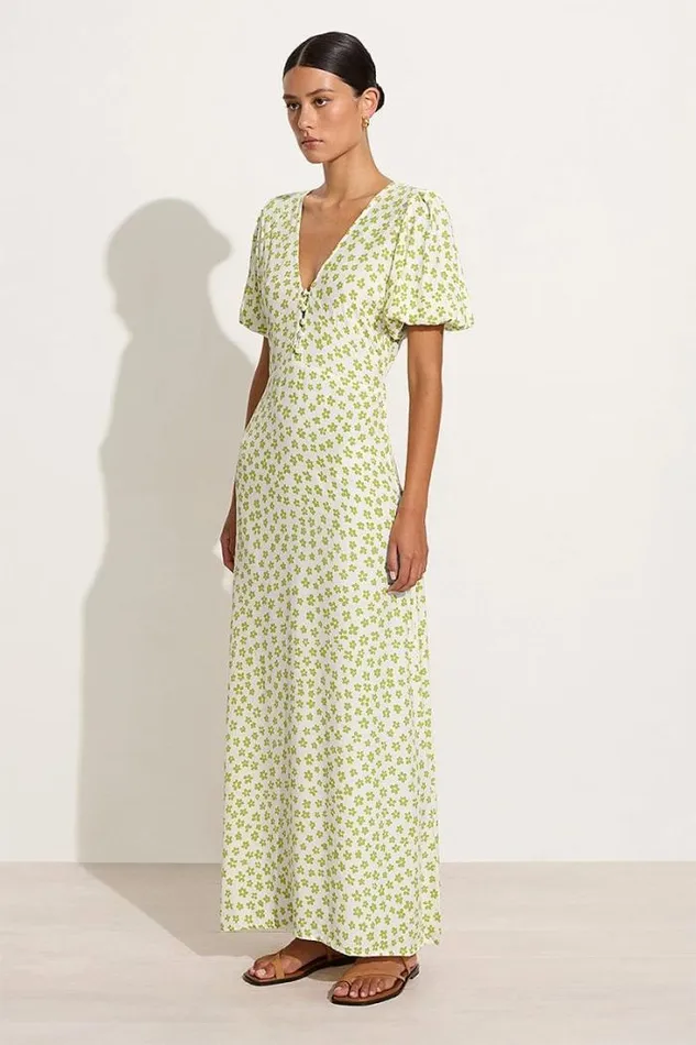 Women Faithfull The Brand Dresses Rubinetti Maxi Dress Gita Floral Green 8211 Final Sale