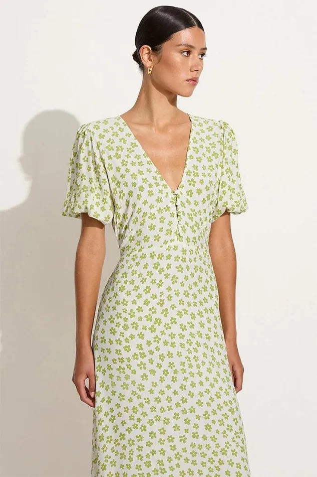 Women Faithfull The Brand Dresses Rubinetti Maxi Dress Gita Floral Green 8211 Final Sale