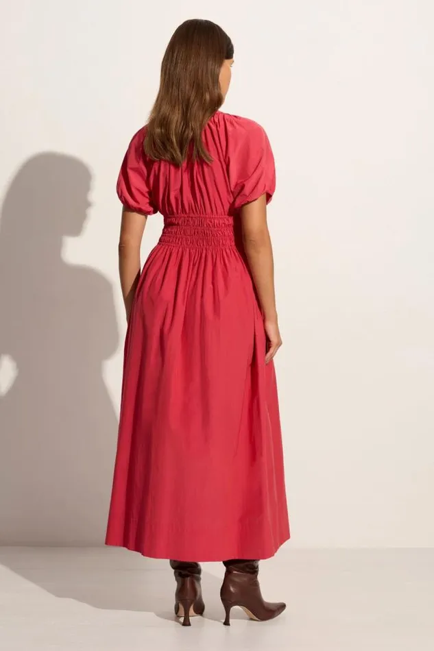 Women Faithfull The Brand Dresses Teatro Midi Dress Crimson