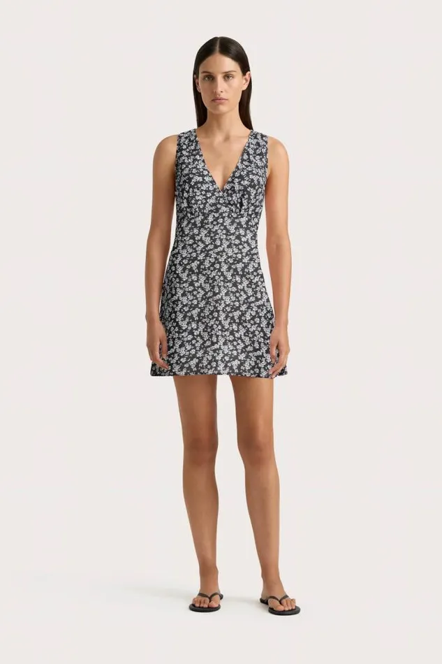 Women Faithfull The Brand Mini Dresses Penne Mini Dress Leilani Charred Navy