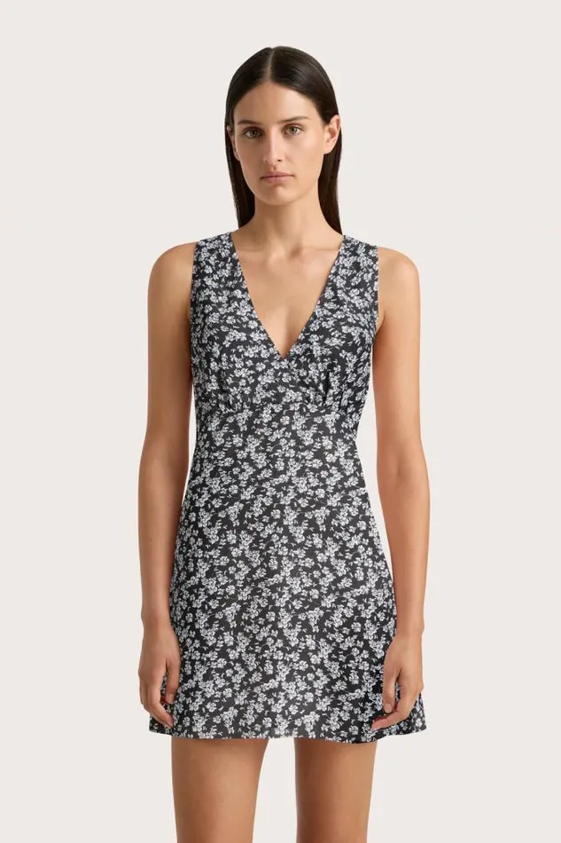 Women Faithfull The Brand Mini Dresses Penne Mini Dress Leilani Charred Navy