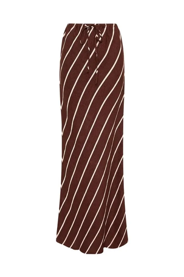 Women Faithfull The Brand Skirts and Shorts Cataline Skirt San Vito Stripe Truffle 8211 Final Sale