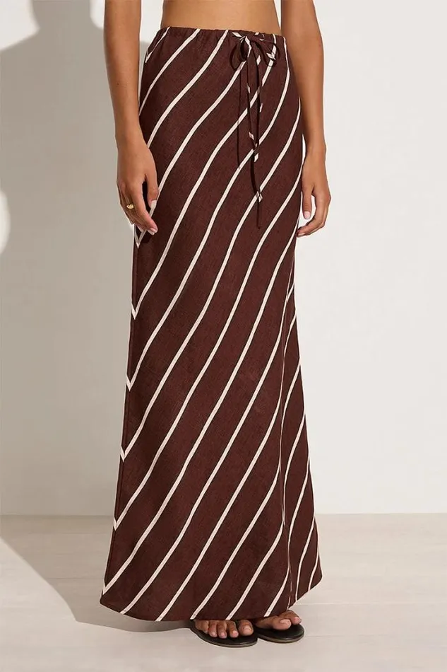 Women Faithfull The Brand Skirts and Shorts Cataline Skirt San Vito Stripe Truffle 8211 Final Sale
