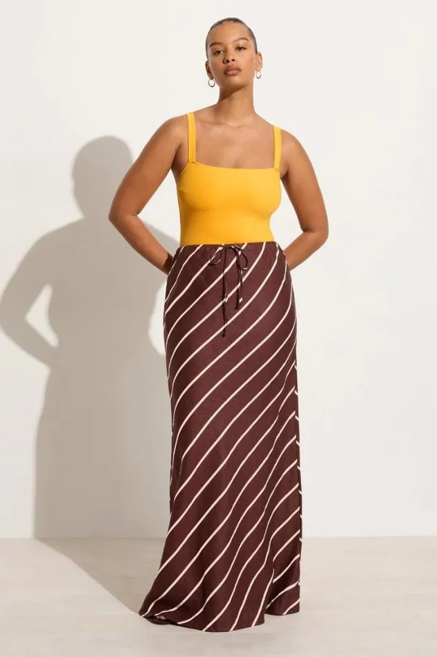 Women Faithfull The Brand Skirts and Shorts Cataline Skirt San Vito Stripe Truffle 8211 Final Sale