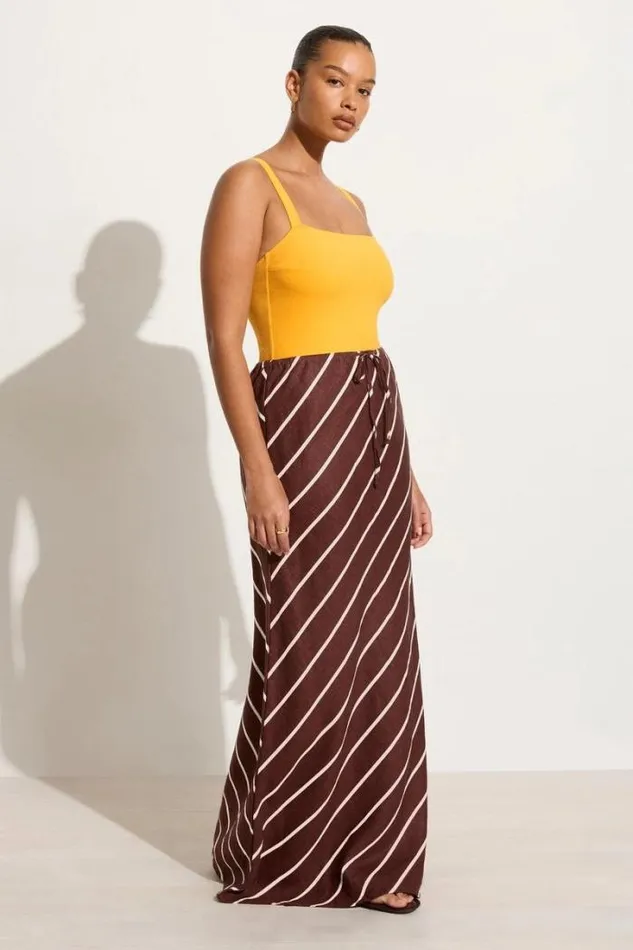 Women Faithfull The Brand Skirts and Shorts Cataline Skirt San Vito Stripe Truffle 8211 Final Sale
