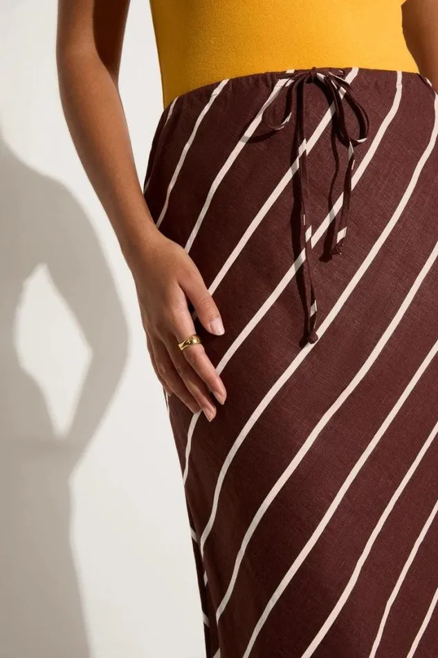 Women Faithfull The Brand Skirts and Shorts Cataline Skirt San Vito Stripe Truffle 8211 Final Sale