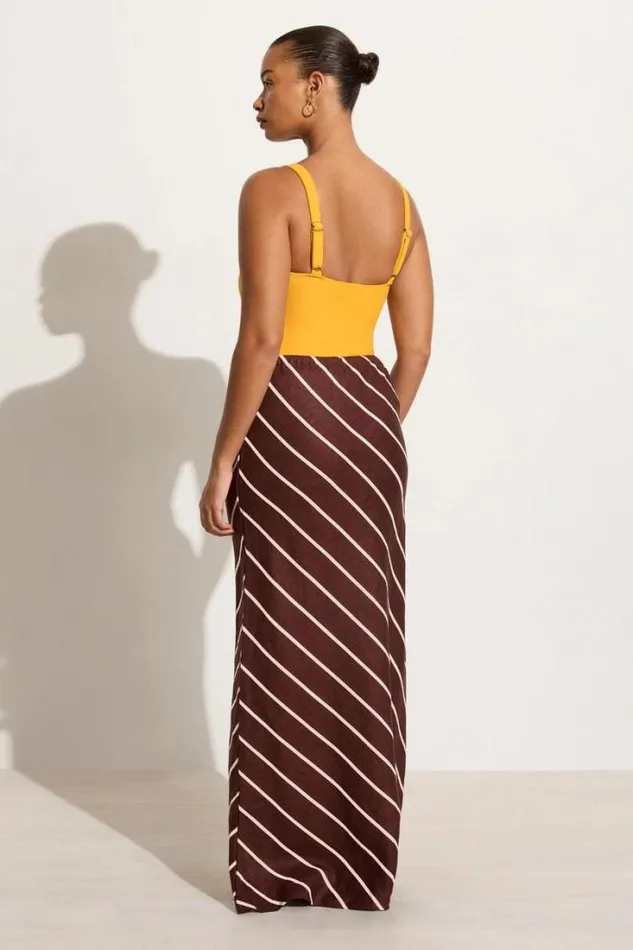 Women Faithfull The Brand Skirts and Shorts Cataline Skirt San Vito Stripe Truffle 8211 Final Sale