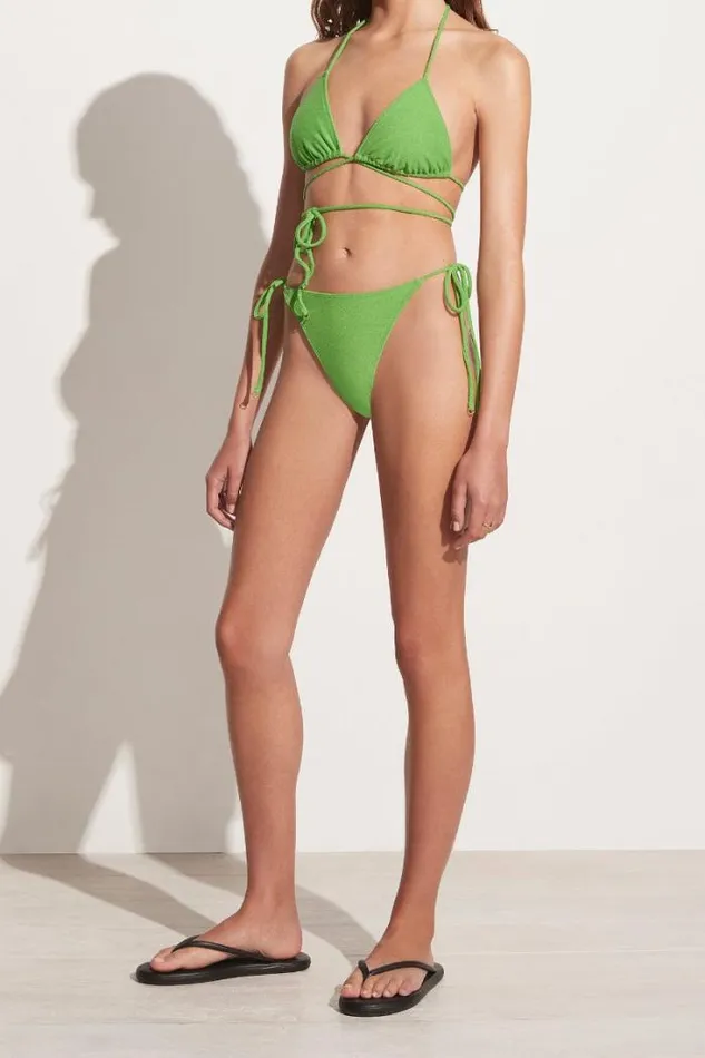 Women Faithfull The Brand Swim Andrea Bikini Bottoms Kiwifruit Towelling 8211 Final Sale