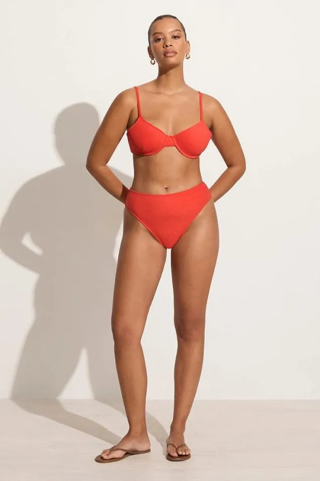 Women Faithfull The Brand Swim Chania Bikini Bottoms Morange Towelling 8211 Final Sale